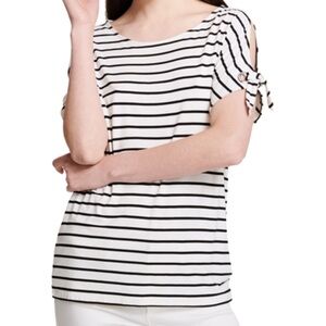 Calvin Klein Cold Shoulde Short Sleeve Blouse EUC sz XS